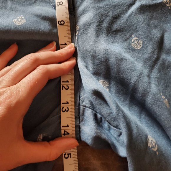 Blue Patterned Women's Pants - Picture 9 of 11